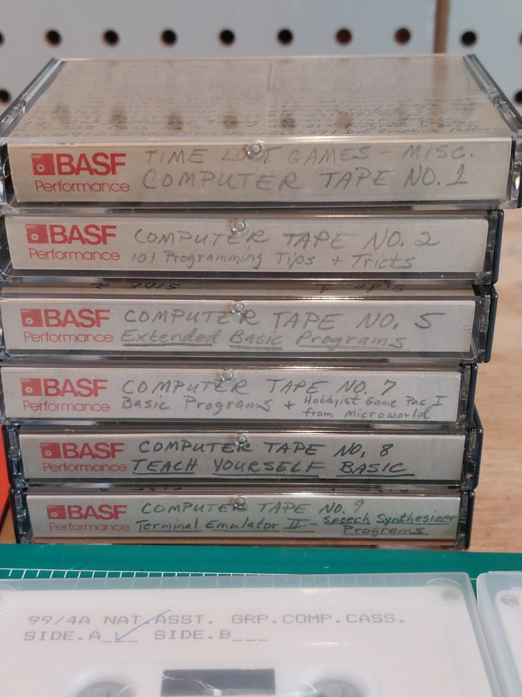 TI-99/4A Cassette Lot Games Basic Extended Programs Dow Aircraft Home Computer