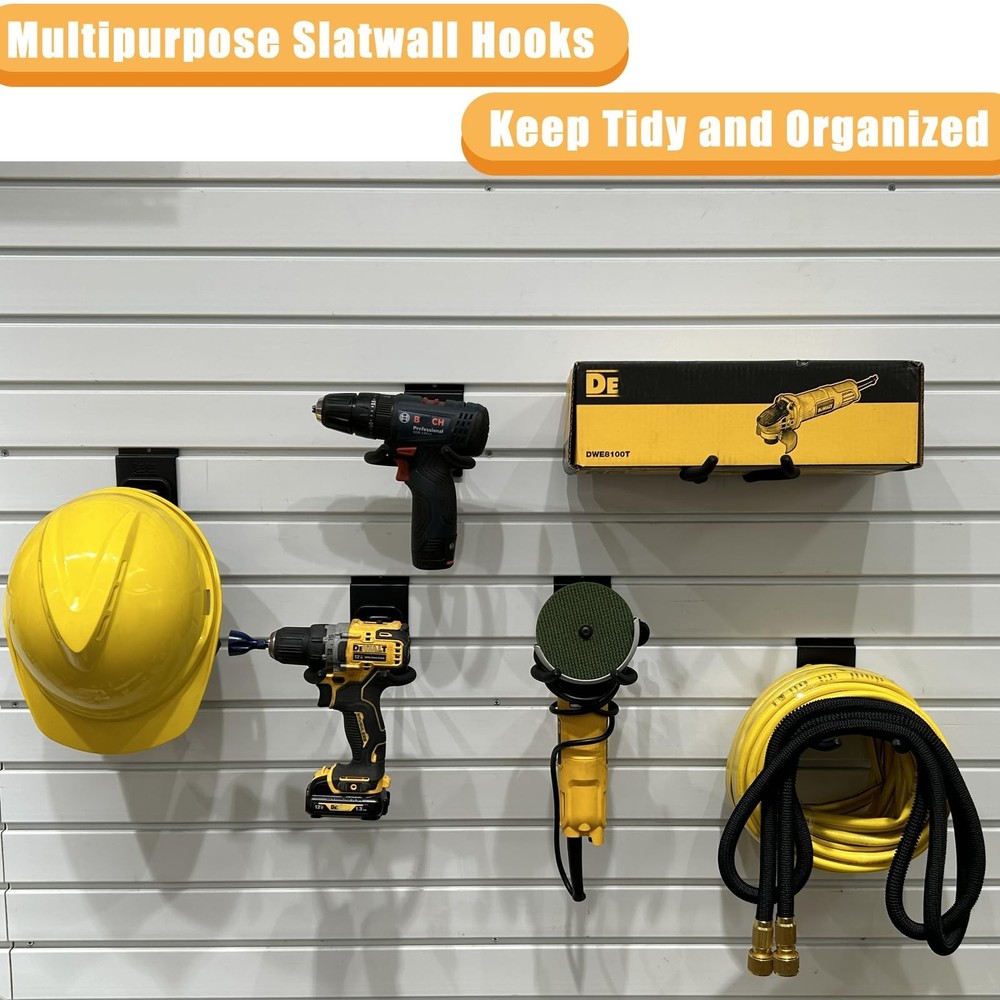 Adjustable Slatwall Hooks, Lockable Slatwall Weedeater & String Trimmer Hange...