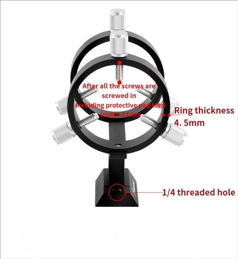 50mm Adjustable Mount Stand Pointer Bracket Finderscope for Astro Telescope