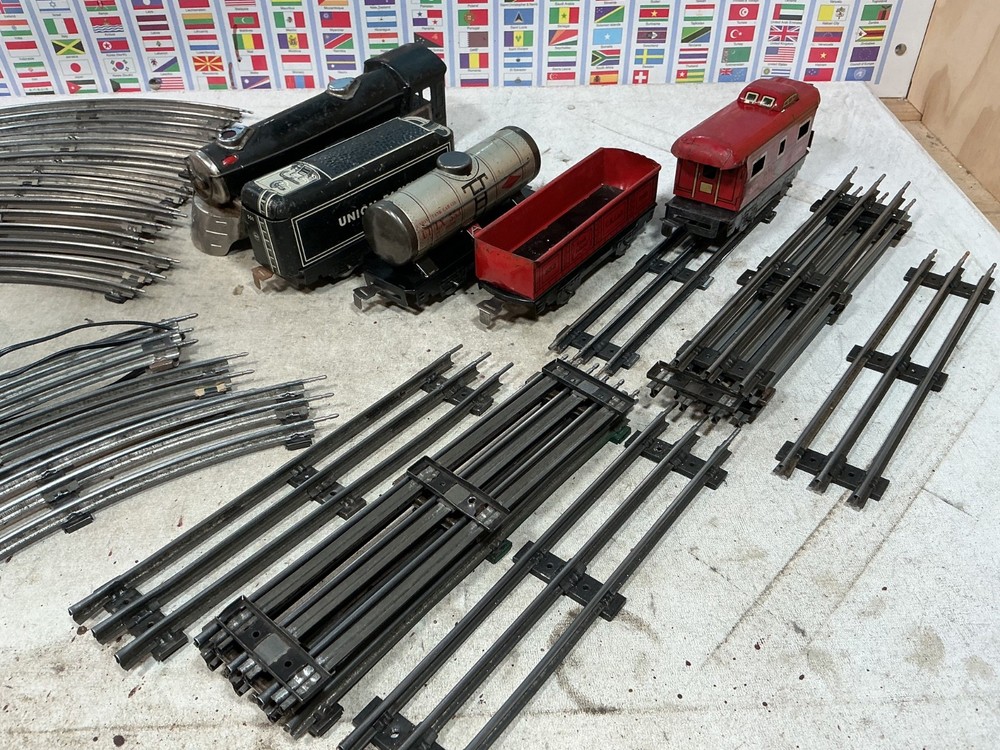MARX  Postwar  Steam Engine Set w. Transformer  Tracks  Freight Car  Set 0 scale
