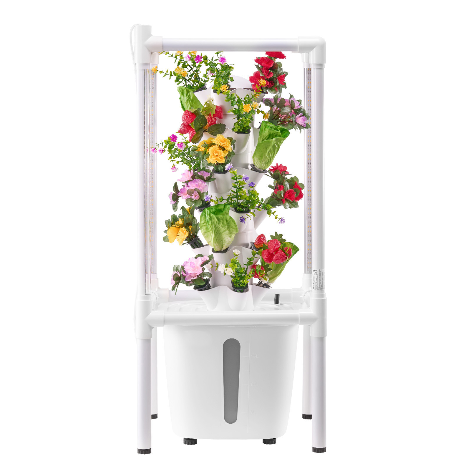 Hydroponic Growing System with Grow Light 30 Pods Indoor Hydroponic Tower Garden