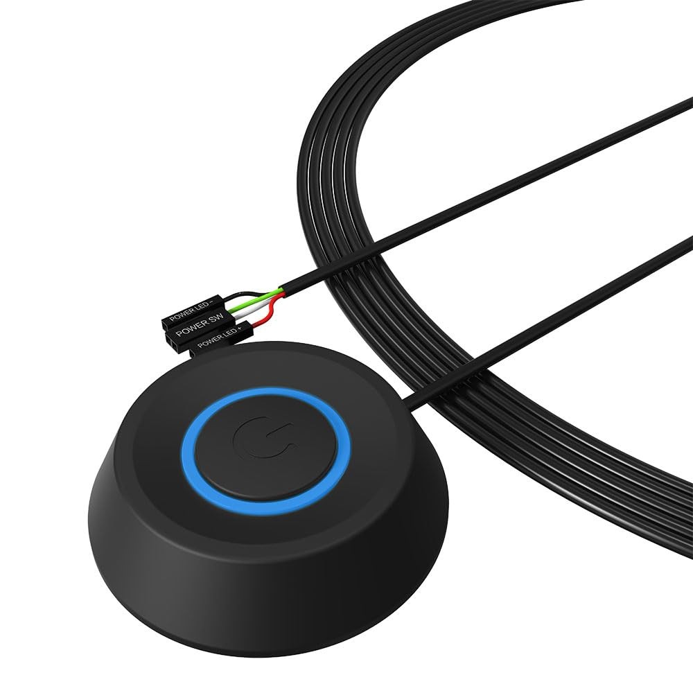 DKE PC Power Button Desktop Computer Case Switch On Off HDD black