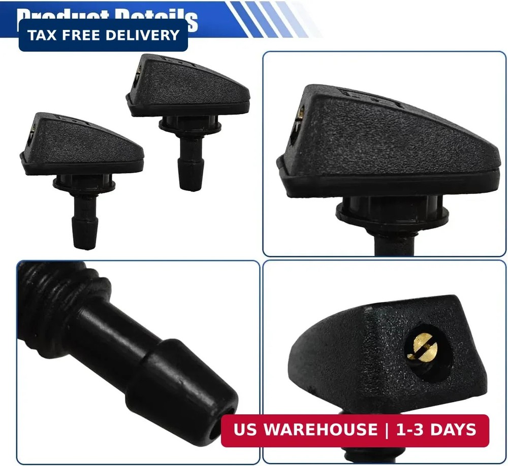 2 PCS Universal Car Front Windshield Washer Nozzles Kit, 0.31" Adjustable Single