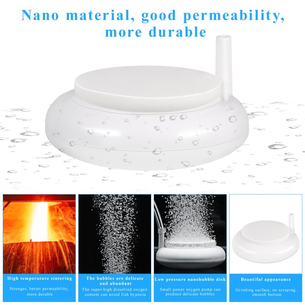 Fish Tank Bubbles Aquarium Air Tubing Diffuser for Stone Round Shape