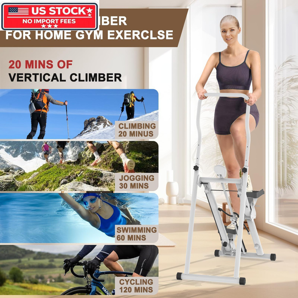 Stair Stepper for Home Gym Exercise, New Version Vertical 1 pack, White