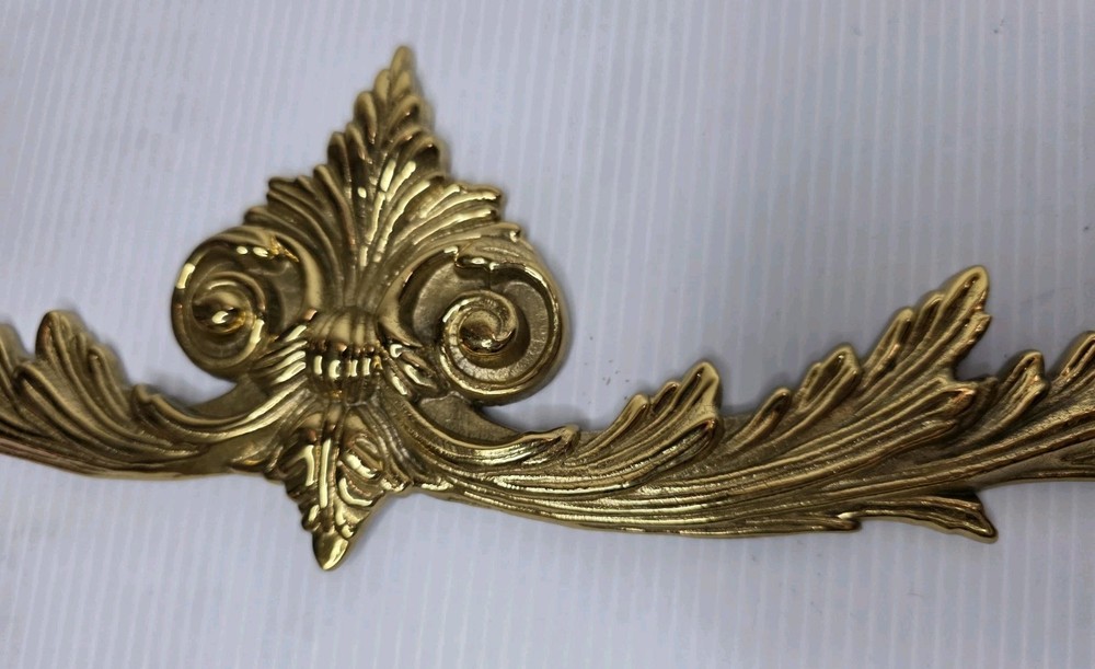 Solid Brass Victorian Scroll Wall Accent 2 Two Open Pediment Decorations NEW