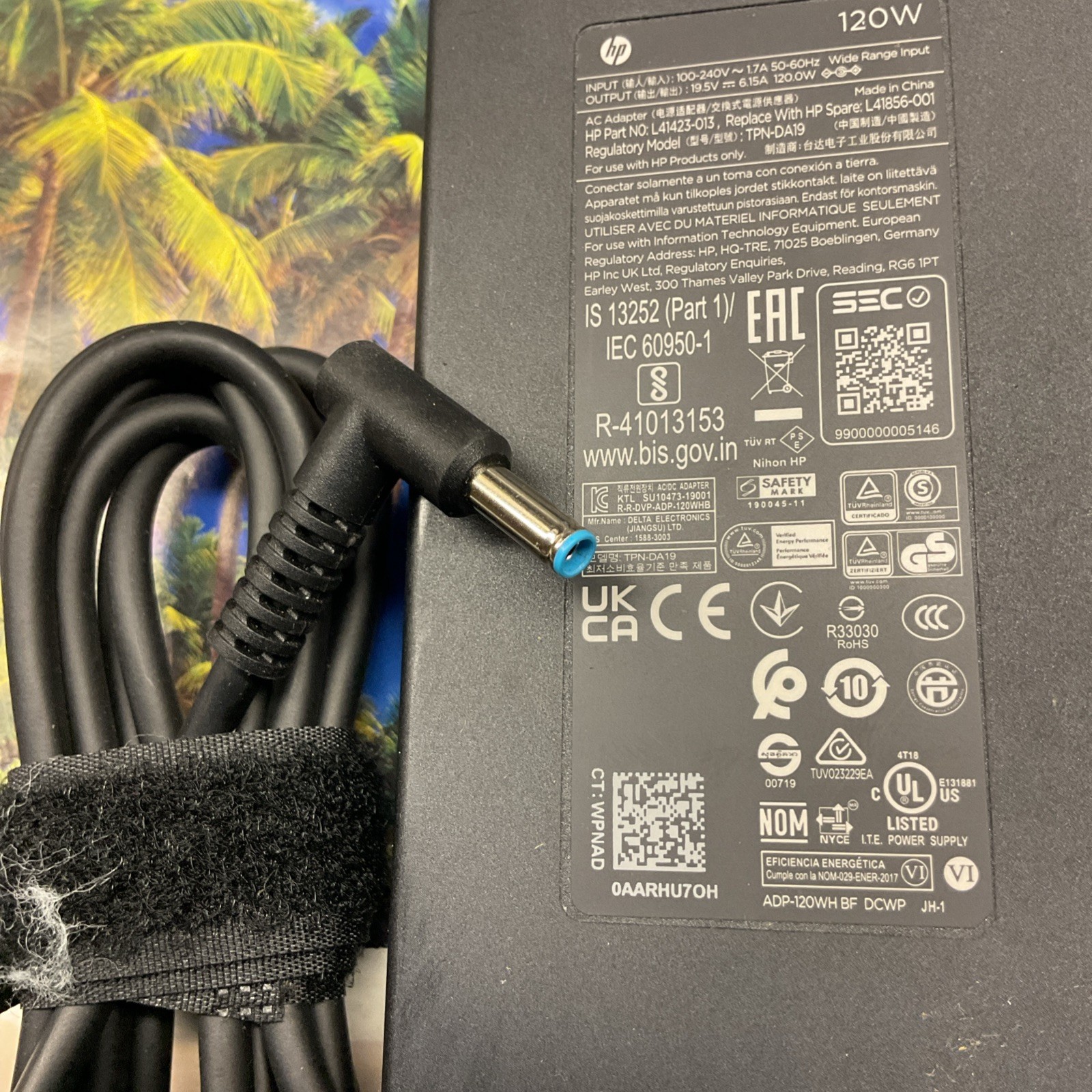 LOT OF 5 Genuine HP 120W Blue Tip AC Adapter 19.5V 6.15A TPN-CA28 TPN-DA19 4.5mm