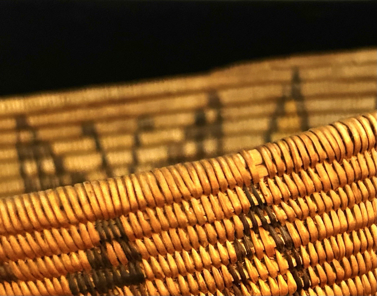 Rare Panamint California Native Basket Butterfly Diamond Zig Zag Polychrome