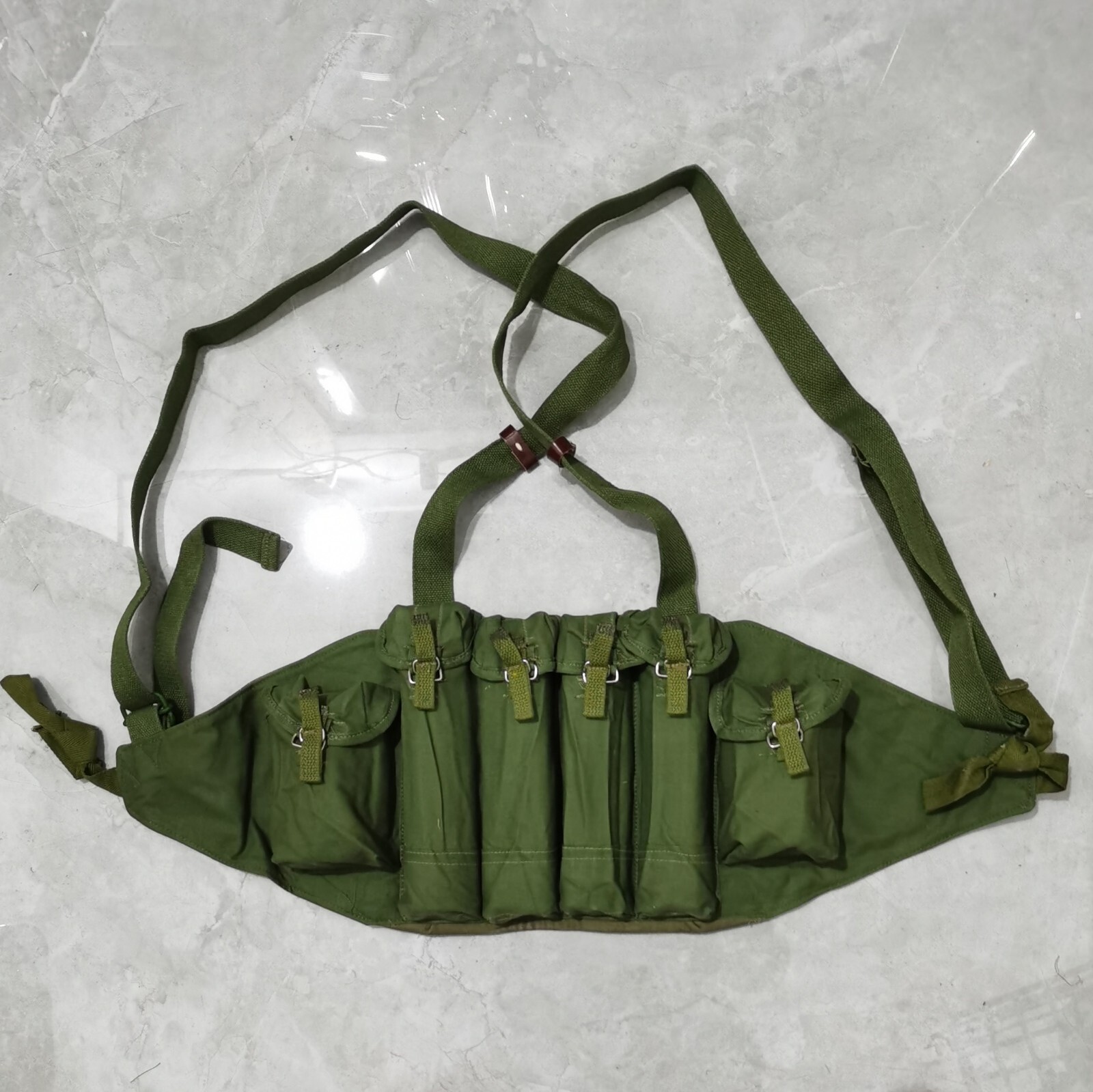 Chinese Army Type 85 Tokarev Chest Rig 7.62 30rds Mag Pouch Ammo Canvas Bag