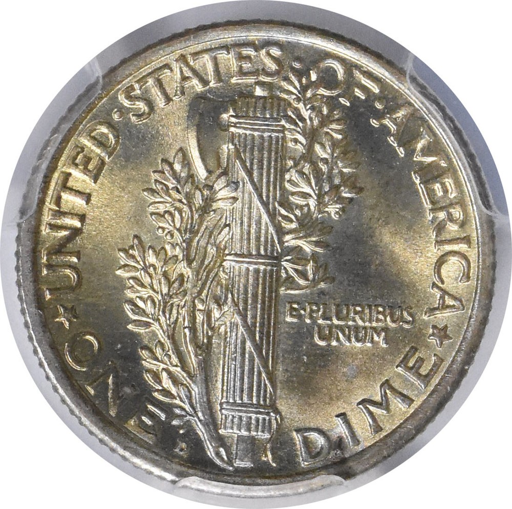1924-D Mercury Silver Dime MS65FB PCGS