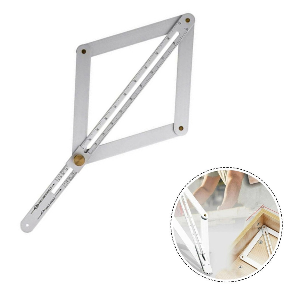 Square Protractor Protractor Stainless Steel Tool 17.1cm Silver Artifact