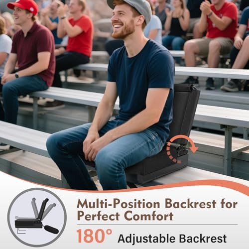 Stadium Seats with Back Support - 180°Adjustable Backrest Stadium Seat with