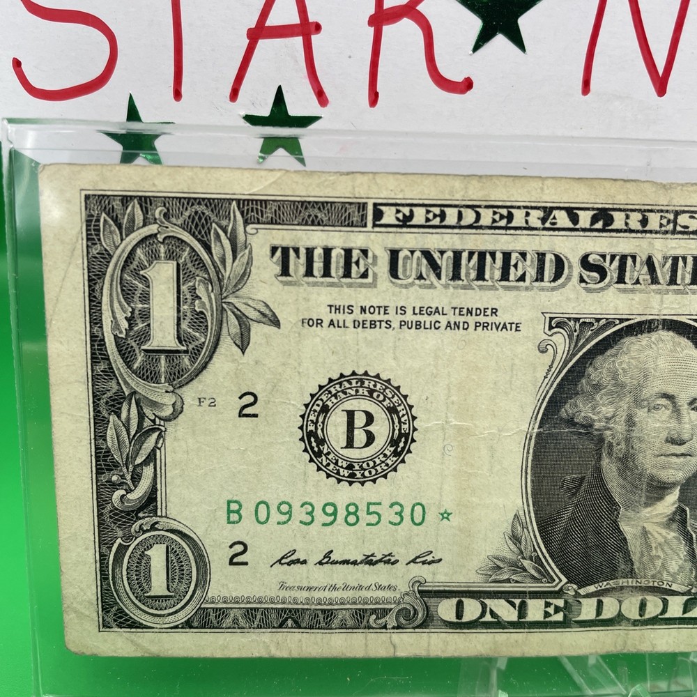 2013 B Duplicate Print ⭐️ STAR NOTE ERROR $1 Serial Number B09398530* D/C Print