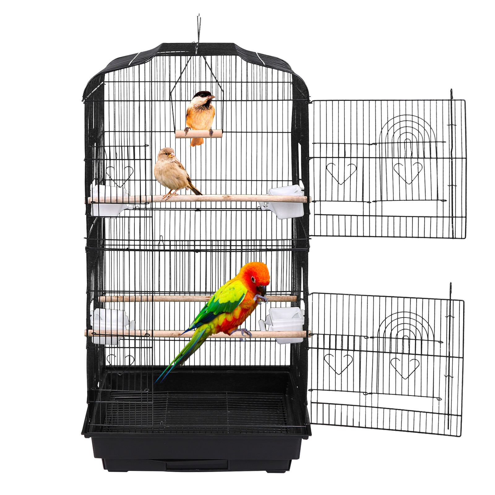 59'' Bird Cage Rolling Parakeet Finch Budgie Conure Lovebird House with Stand