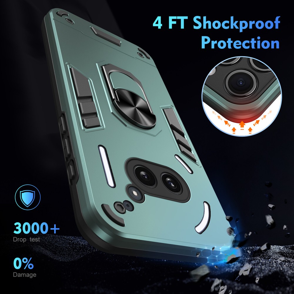 For Nothing Phone (2a) Plus Shockproof Armor Ring Holder Dual Layer Case Cover