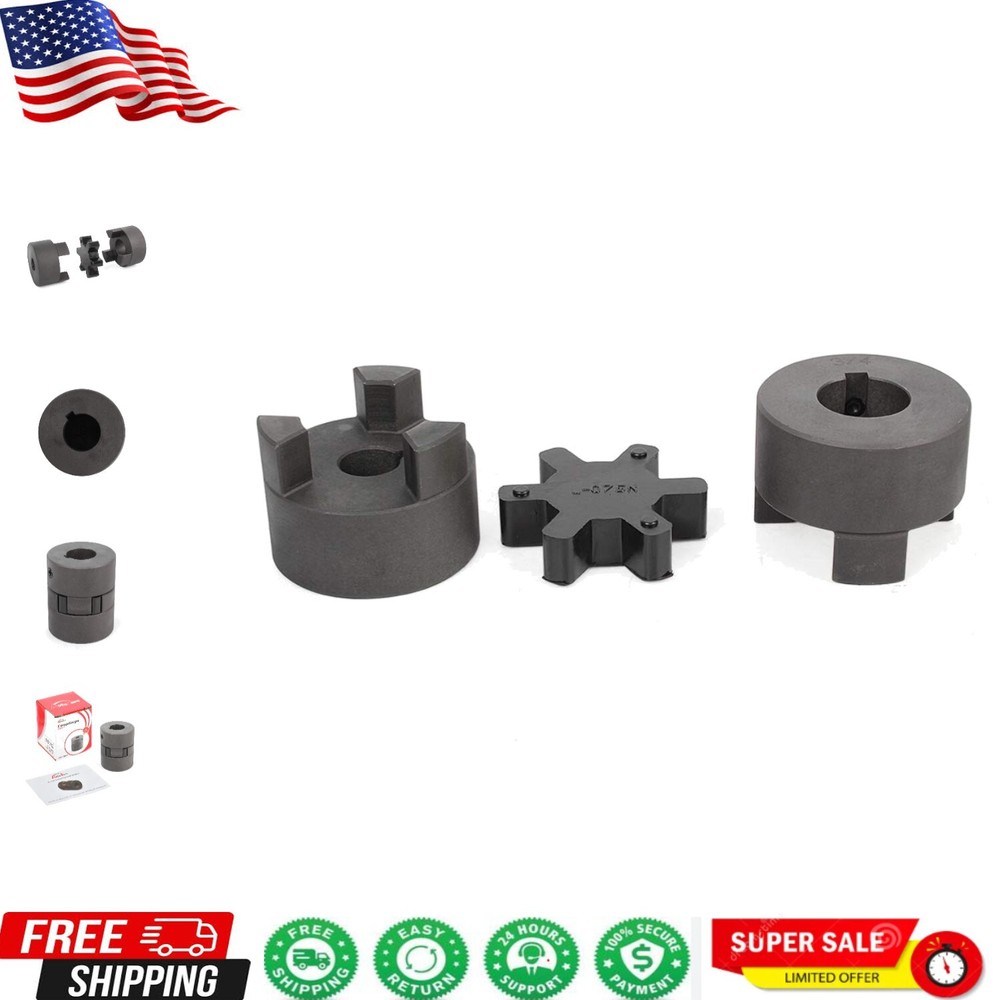 Compact L075 Coupler Set with Rubber Spider - Enhanced Performance for Machinery