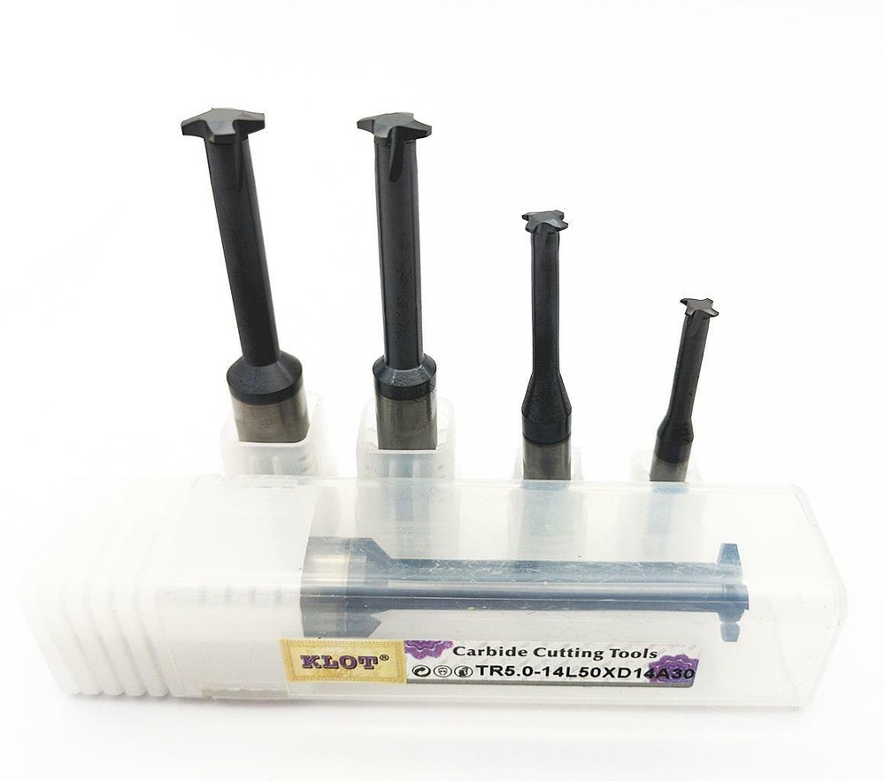 Coated Tungsten TR30 Trapezoid Solid Carbide Single Teeth Threading Mill 1.5-5.0