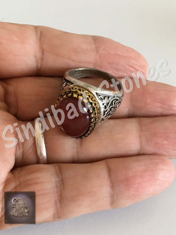 Aqeeq Ring - Wonderful Silver and Agate Ring خاتم عقيق - خاتم فضة وعقيق كبدي