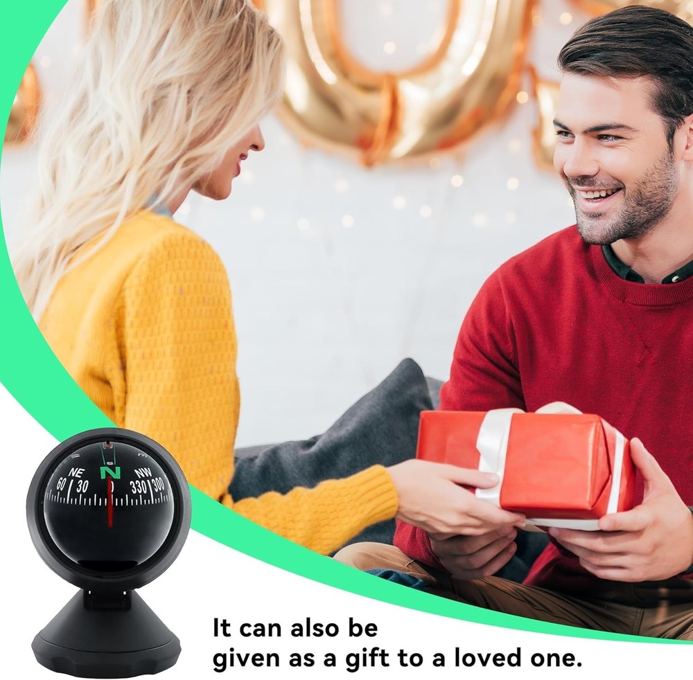Universal Adhesive Car Compass Ball - Compact & Precise Direction Guidance