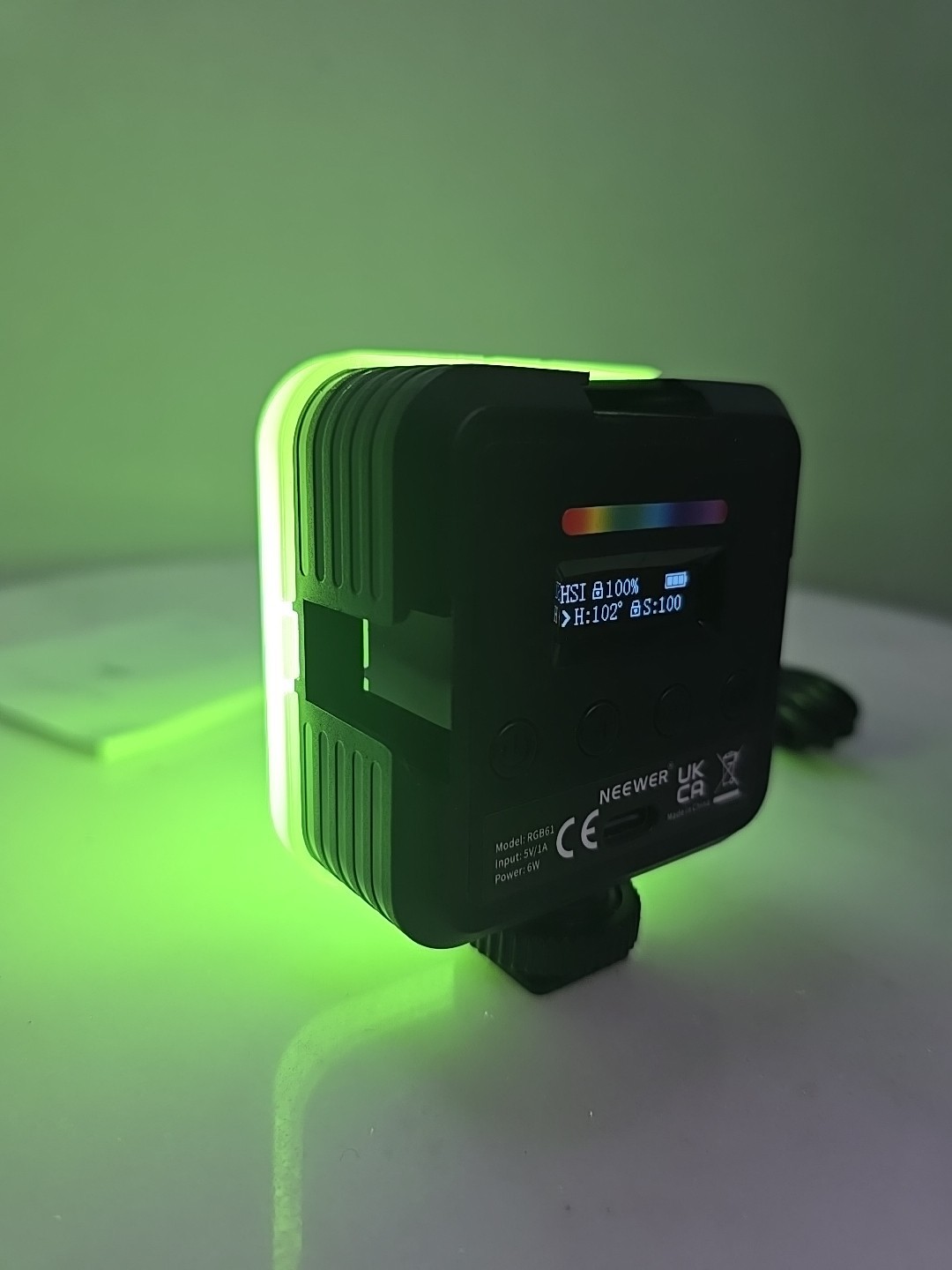 NEEWER Magnetic RGB Camera Light, 360° Full Color RGB61 Small LED Panel BRIGHT!