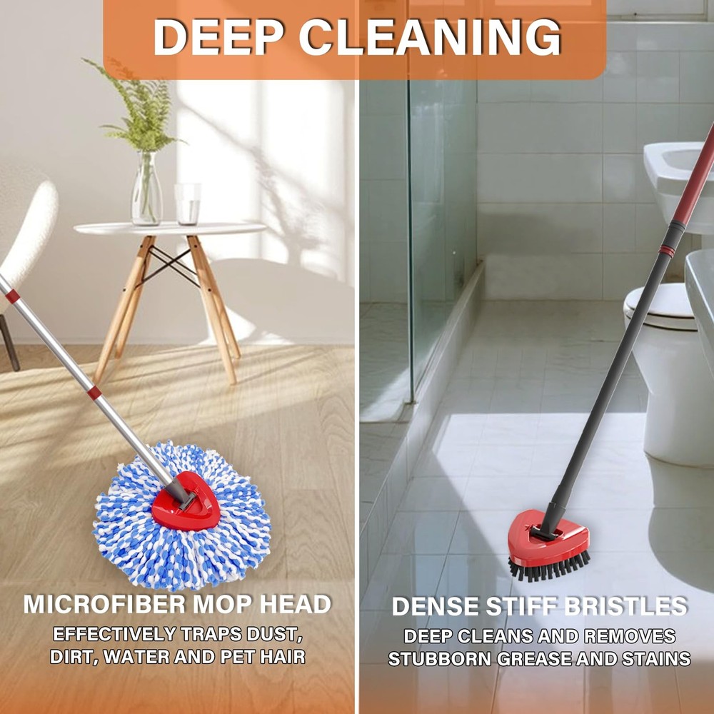 5 Pack Spin Mop Head Replacement for O Cedar RinseClean 2-Tank System,Include...