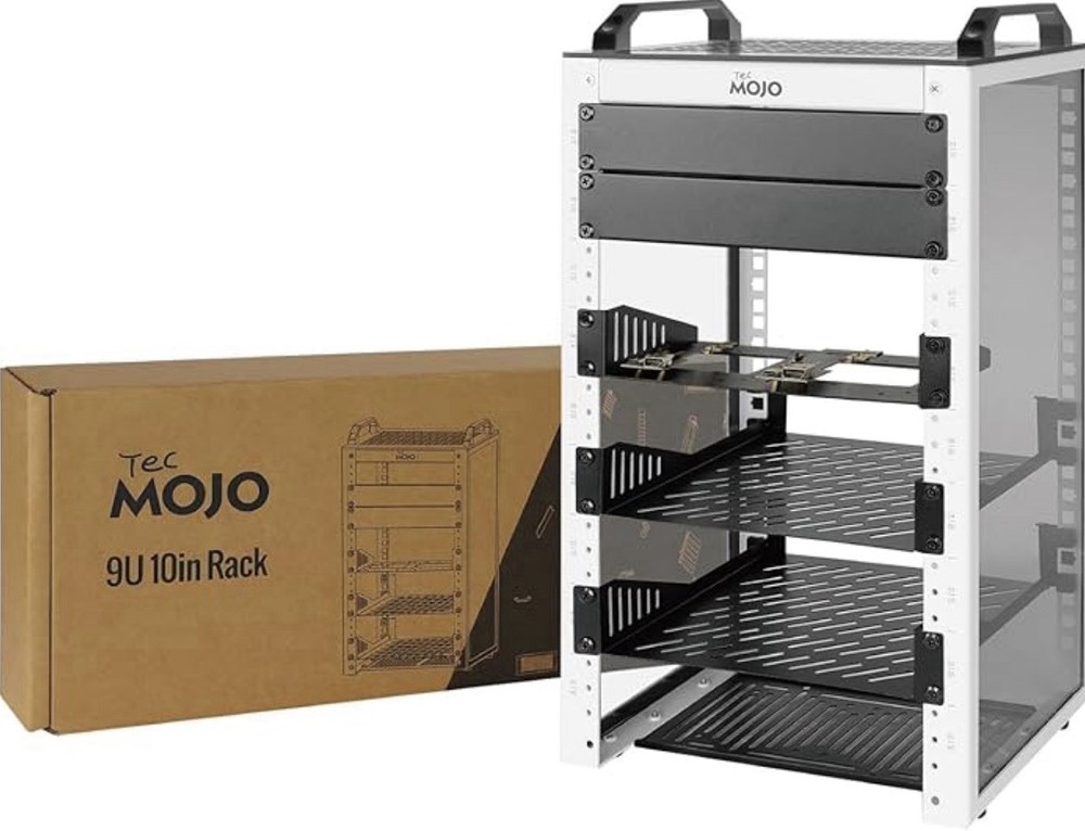 Tecmojo 6U Network Rack, 10 inch Mini Server Rack with 2 Side Translucent Pan...