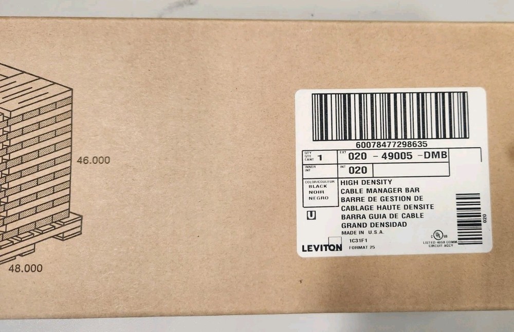 Leviton 49005-DMB High Density Cable Management Bar
