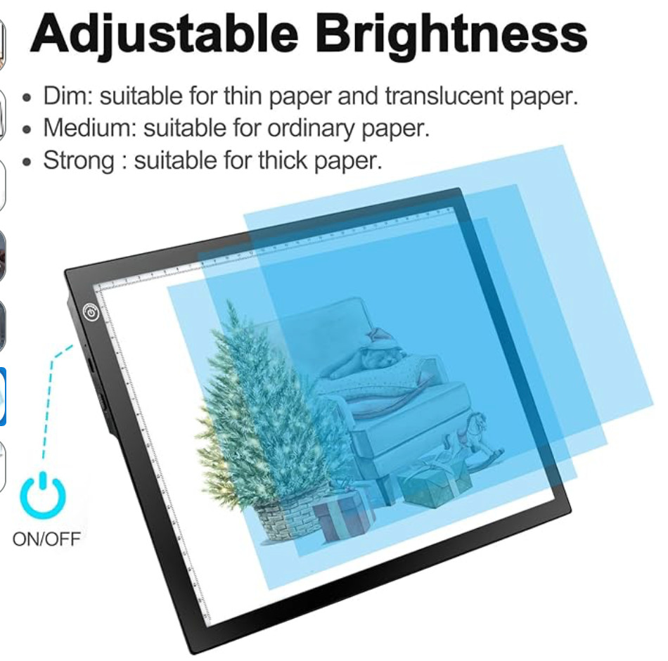 LitEnergy Rechargeable Battery Powered Light Tracing Box, Ultra-Thin Adjustab...