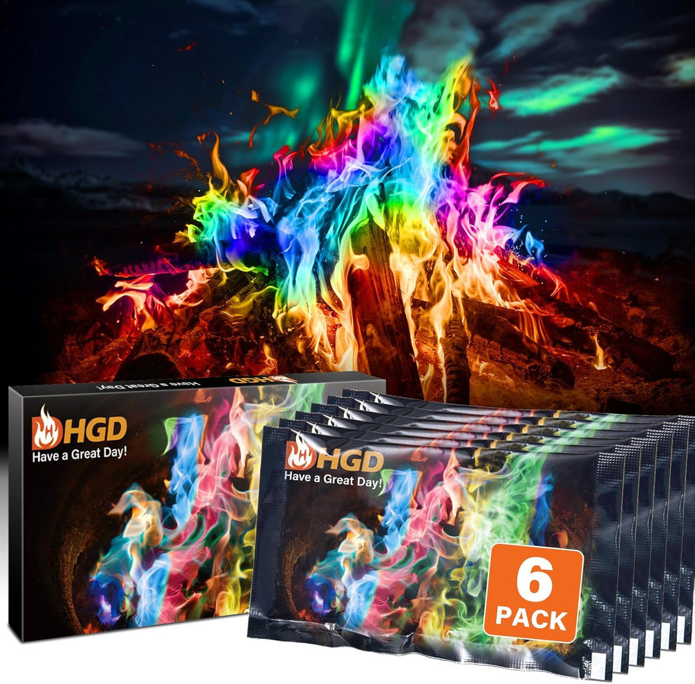 (6 Pack) Magic Campfire Fire Color Changing Packets for Fire Pit, Indoor/Outdoor