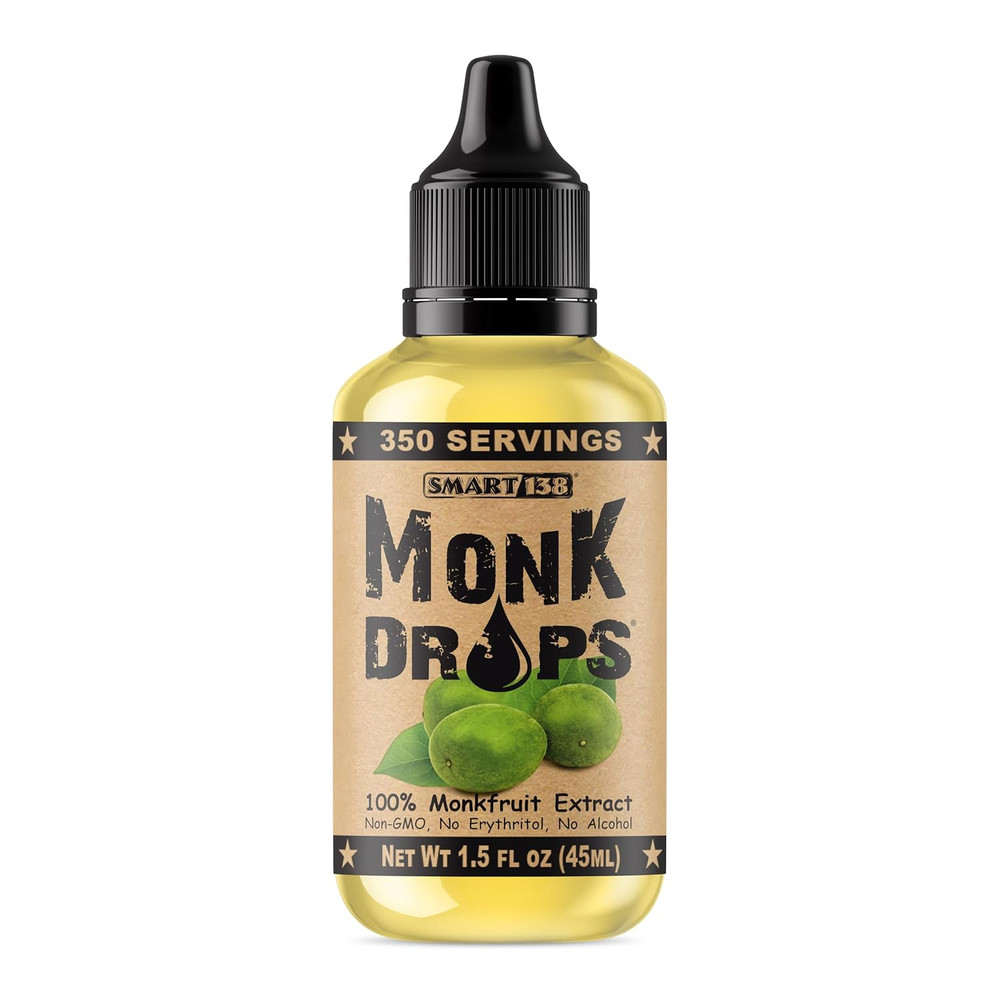 Monk Drops - 100% Monkfruit Liquid Sweetener, Zero Glycemic, Zero Calories, Zero