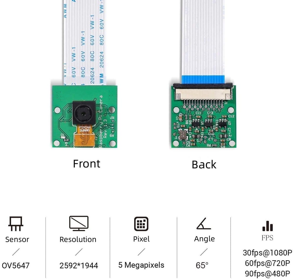 RasTech for Raspberry Pi Camera Module 5MP 1080p OV5647 Webcam Video Camera M...