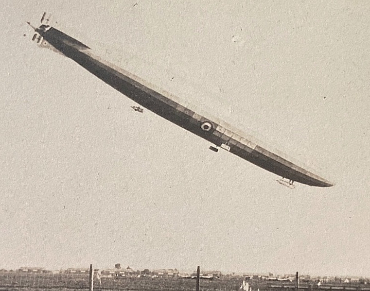 BRITISH AIRSHIP R-34 (1st ROUND TRIP TRANSATLANTIC AIR CROSSING) PHOTO POSTCARD