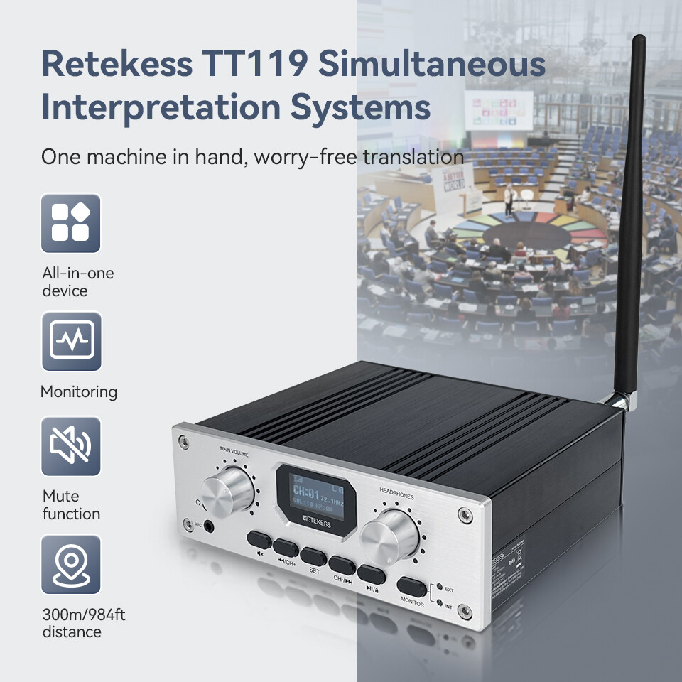 TT119 Simultaneous Interpreting Equipment,Stereo Translation Device For Church