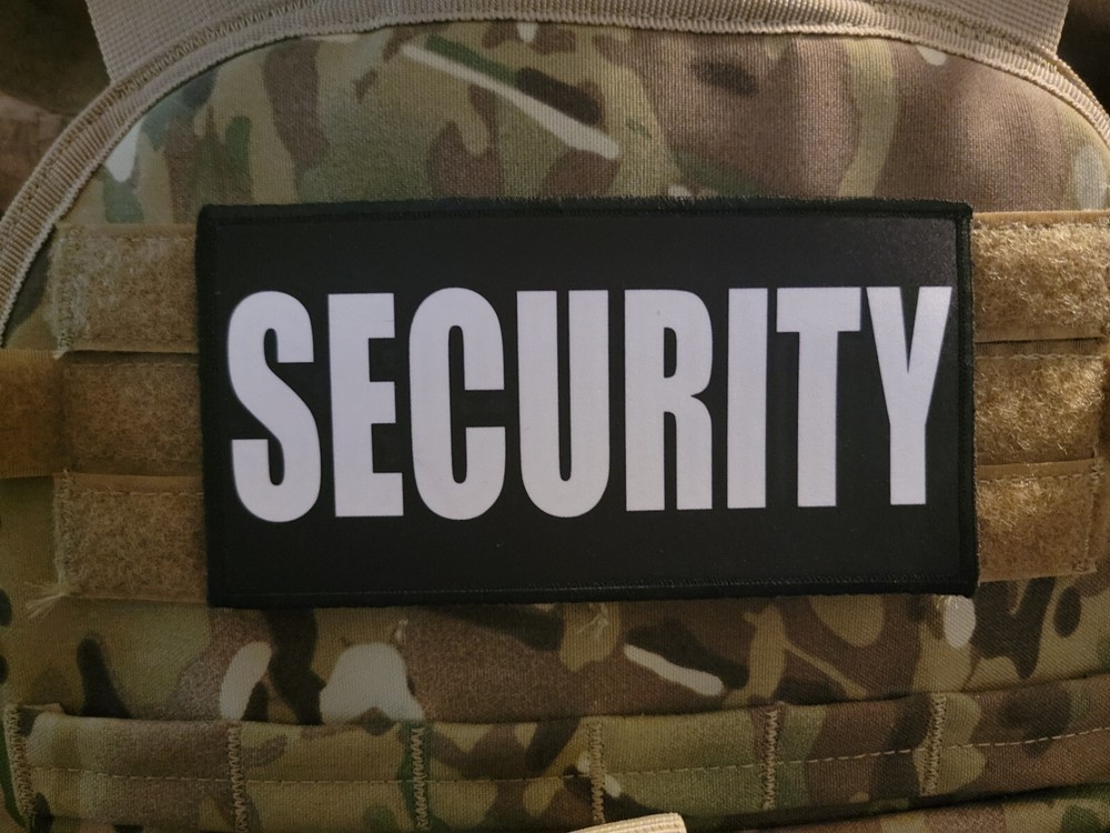 3x6 SECURITY Black White RAID Patch SWAT Hook Backed Site Maritime