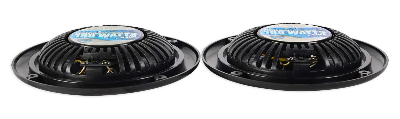 (4) Rockville RSM65B 6.5" 640 Watt Waterproof Shallow Slim Marine Boat Speakers