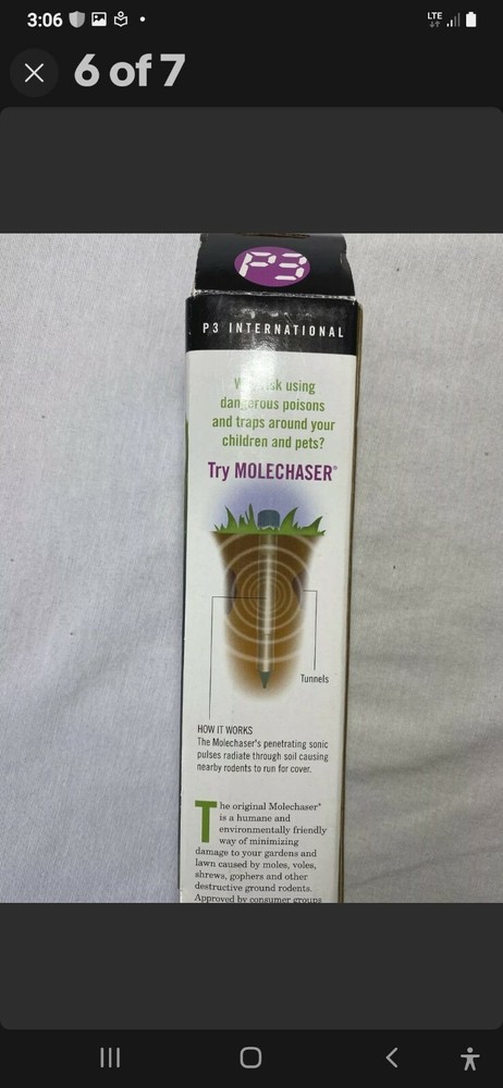 Original Mole Chaser P7901 Mole Repeler by P3 International