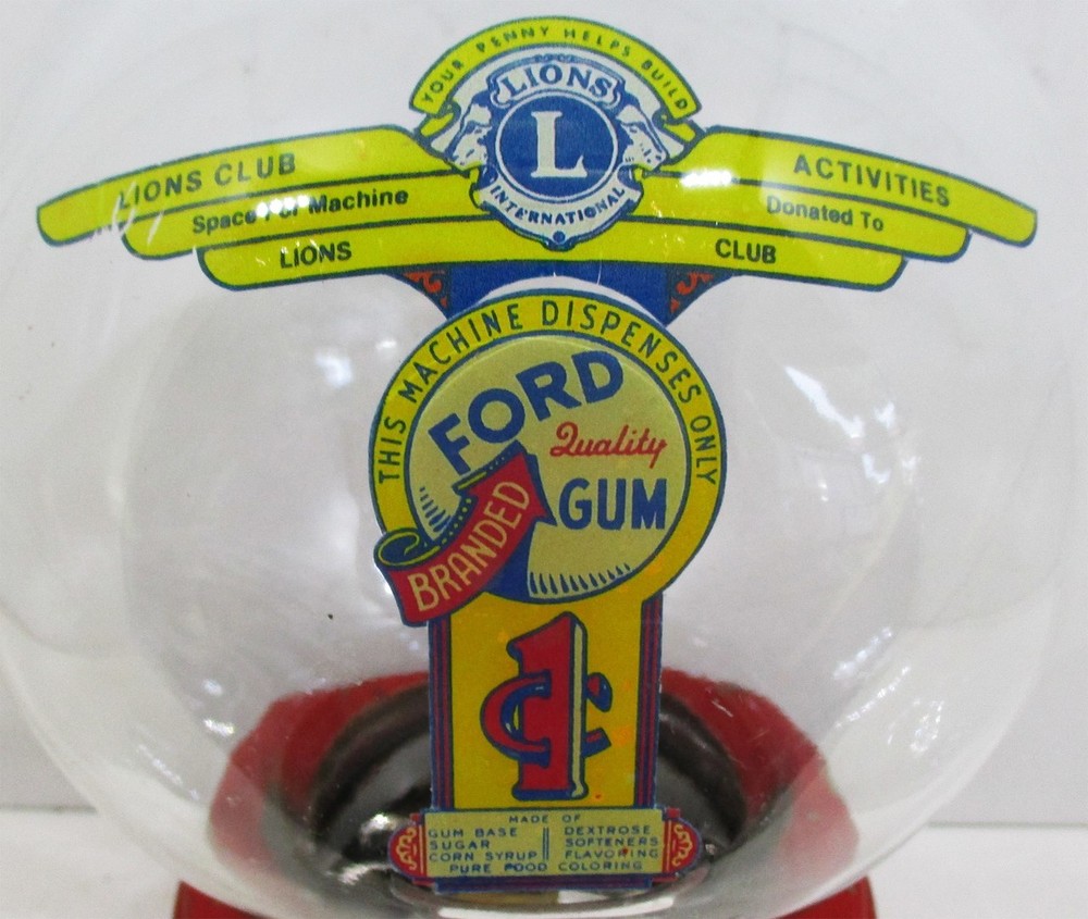 Ford Round Gumball Machine Circa 1940's