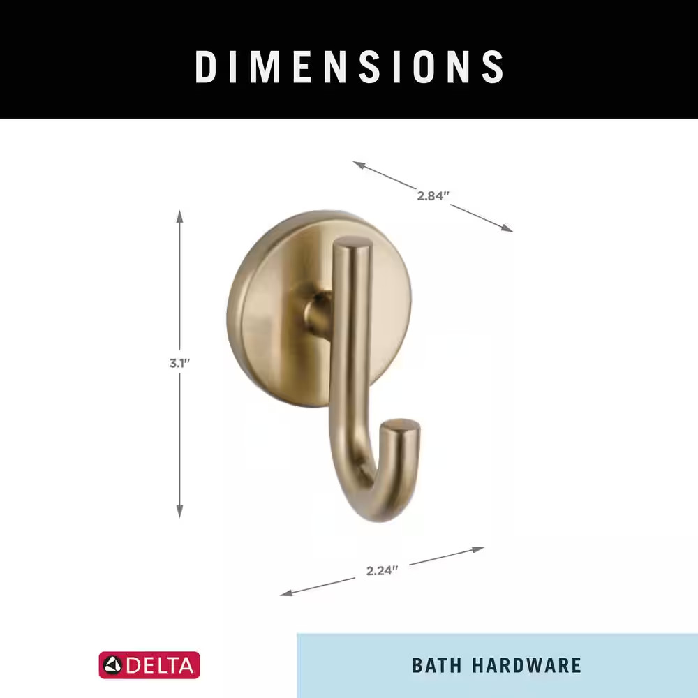 Trinsic Wall Mount Double Towel Hook Bath Hardware Accessory in Champagne Bronze