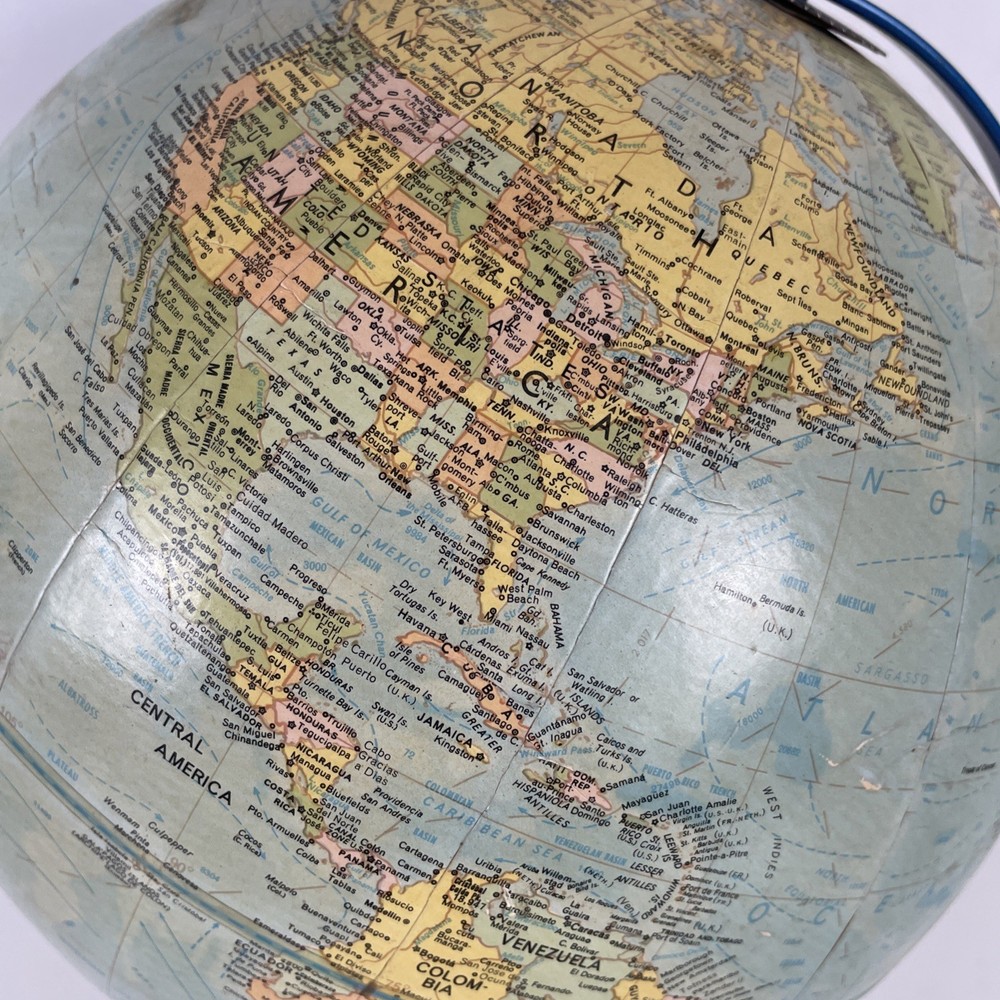 Replogle Comprehensive 10" Globe Cold War Era Soviet Union USSR East Germany