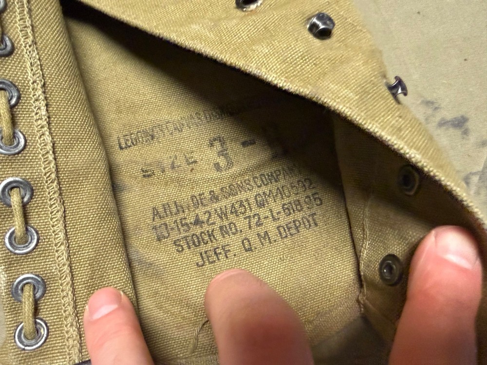 ORIGINAL WWII US ARMY M1938 FIELD LEGGINGS W/ LACES- SIZE 3R SAVING PRIVATE RYAN