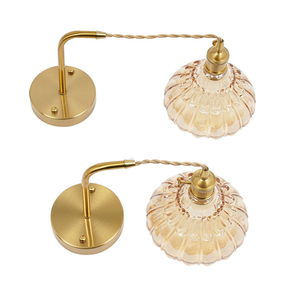 2pcs Gold Vintage Wall Lamp Indoor Wall-mounted Wall Light Without Light Source