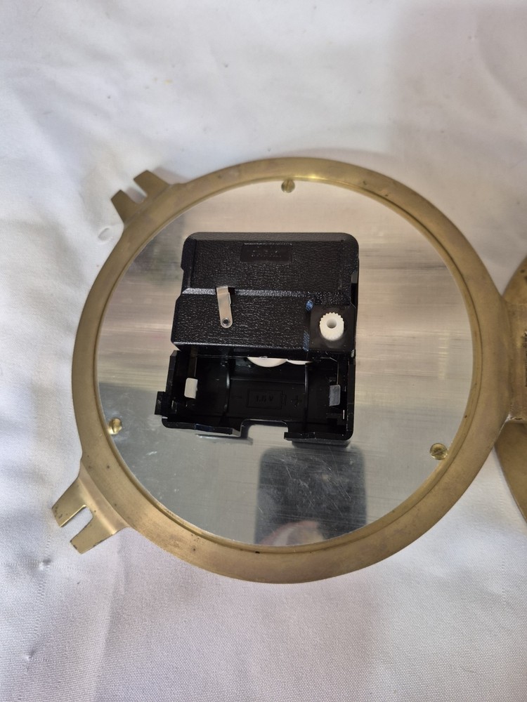 Ship’s Time Solid Brass Maritime Ship Clock Nautical Tested 1 C Battery Vintage
