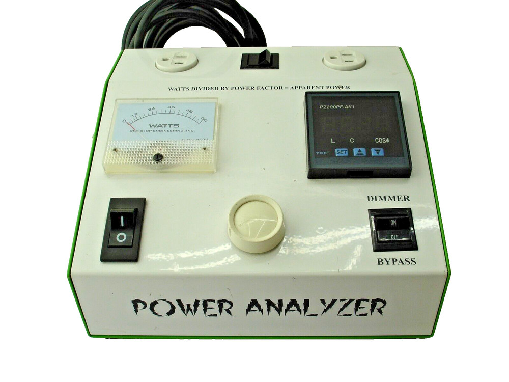 ONE STOP ENGINEERING PA-60 POWER ANALYZER WATTS / POWER FACTOR = APPARENT POWER