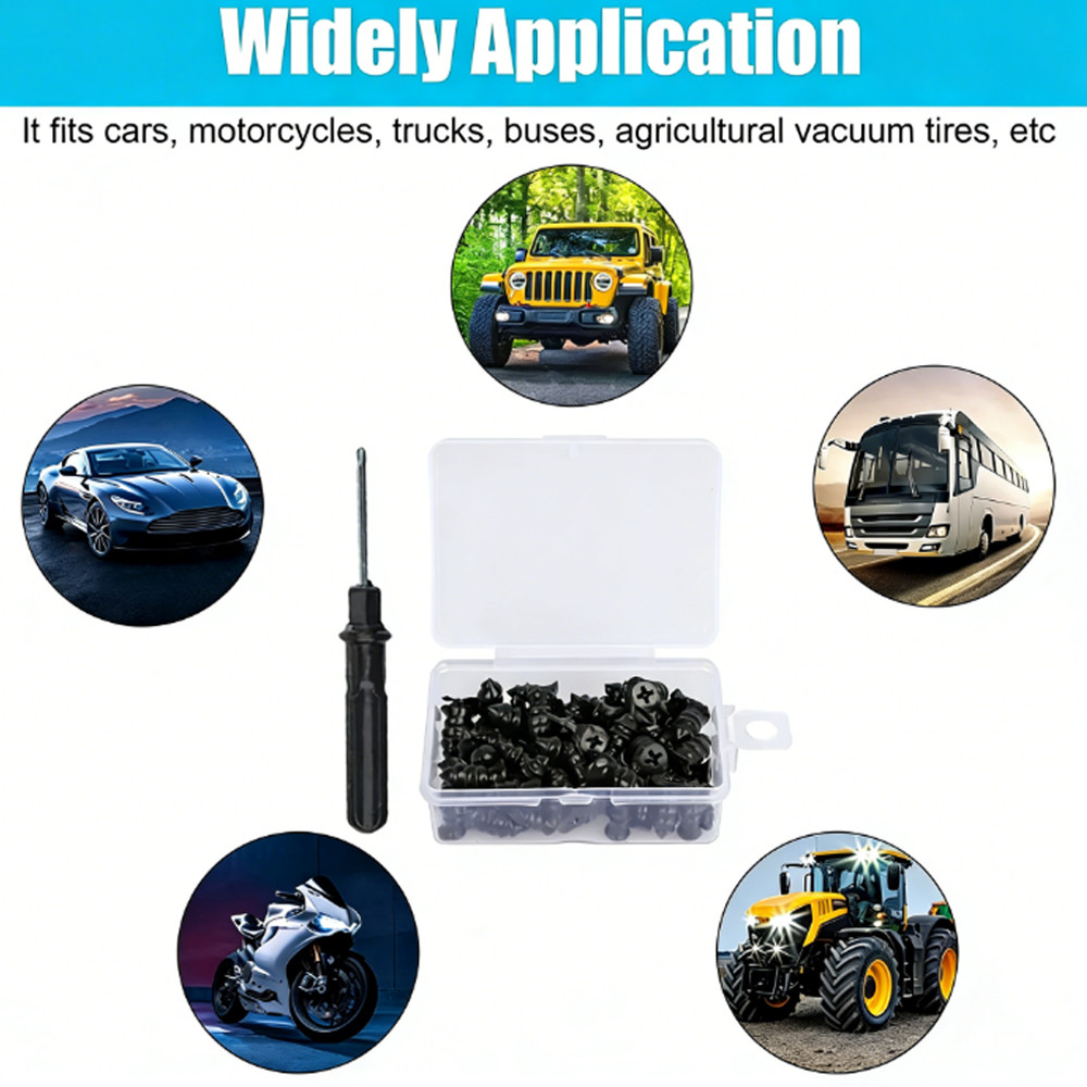 60X Tire Vacuum Repair Screw Rubber Nail Plug Car Tyre Puncture Repair Kit US~