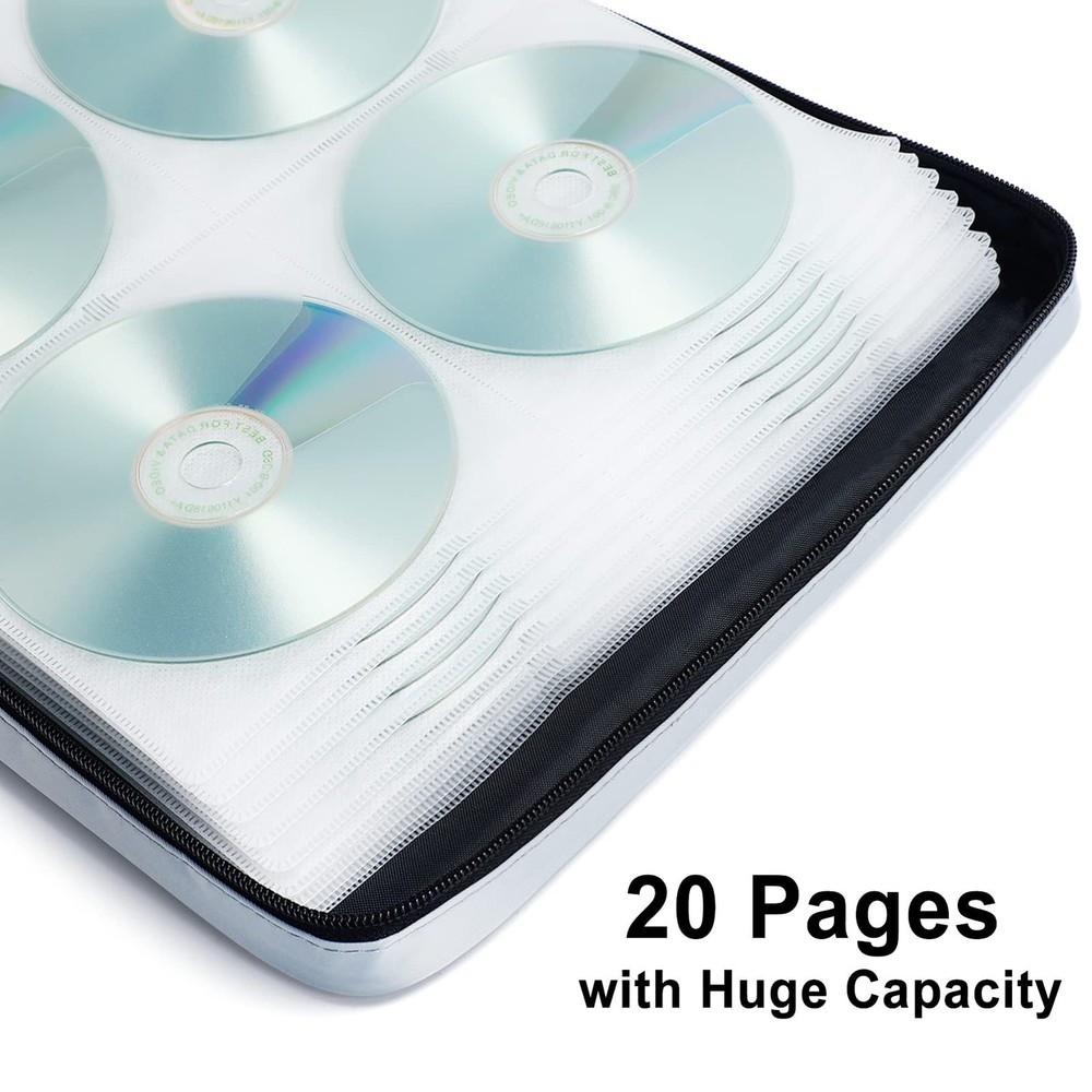 TIMCORR CD Case DVD Holder Storage: 160 Capacity M, 160 Grey
