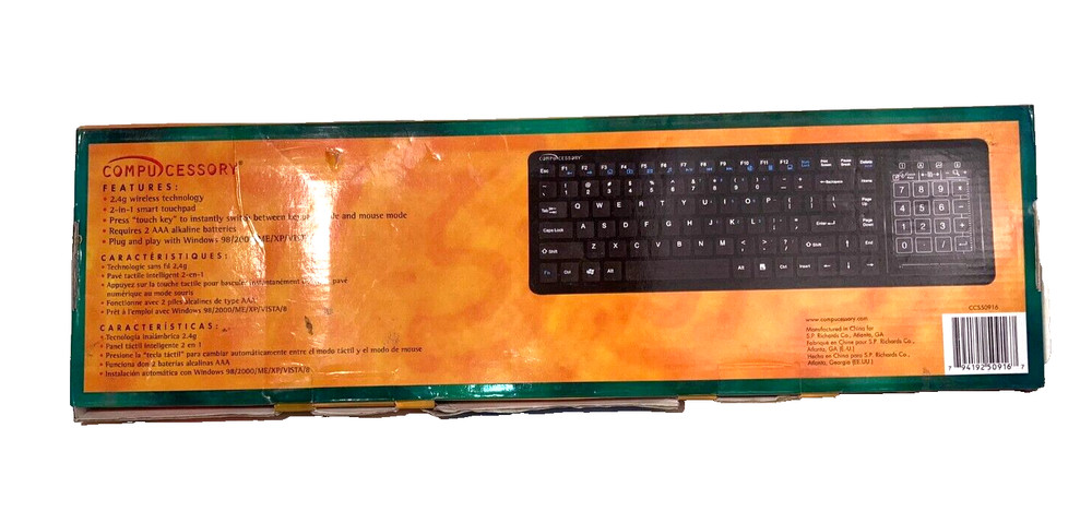 NEW IN BOX Wireless Touchpad Keyboard 2.4g Computer Accessory Model 50916