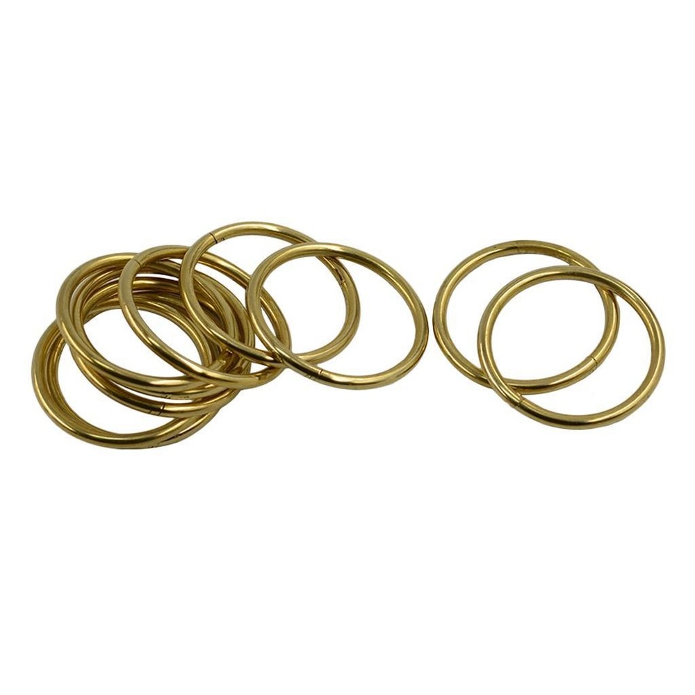 10pcs Brass Auto Lock Key Keyring Loop Hoop Finding 40mm