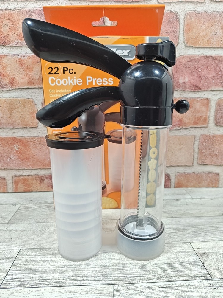 2017 Proctor Silex 22-piece Cookie Press Set Includes 13 Cutters, 6 Icing Tips