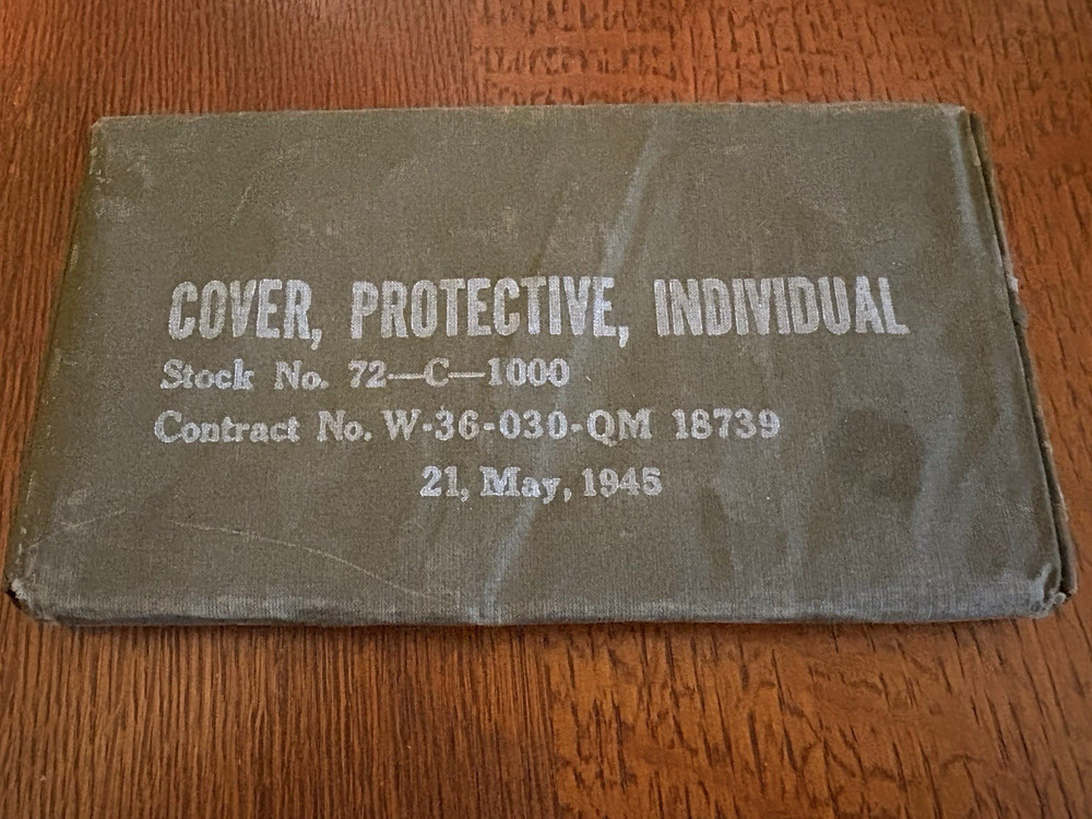 WWII U.S. Army Individual Protective Cover Dated May 21, 1945 Unopened