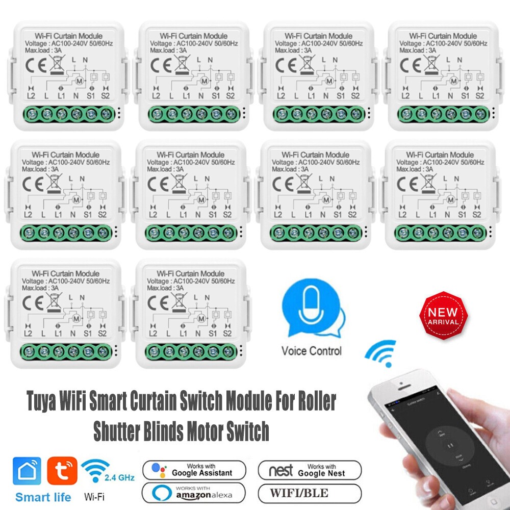 Smart WiFi Switch Curtain Blinds Module Roller Shutter Motor For Tuya Alexa US